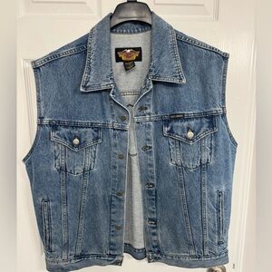 Vintage Harley-Davidson Blue Denim Vest